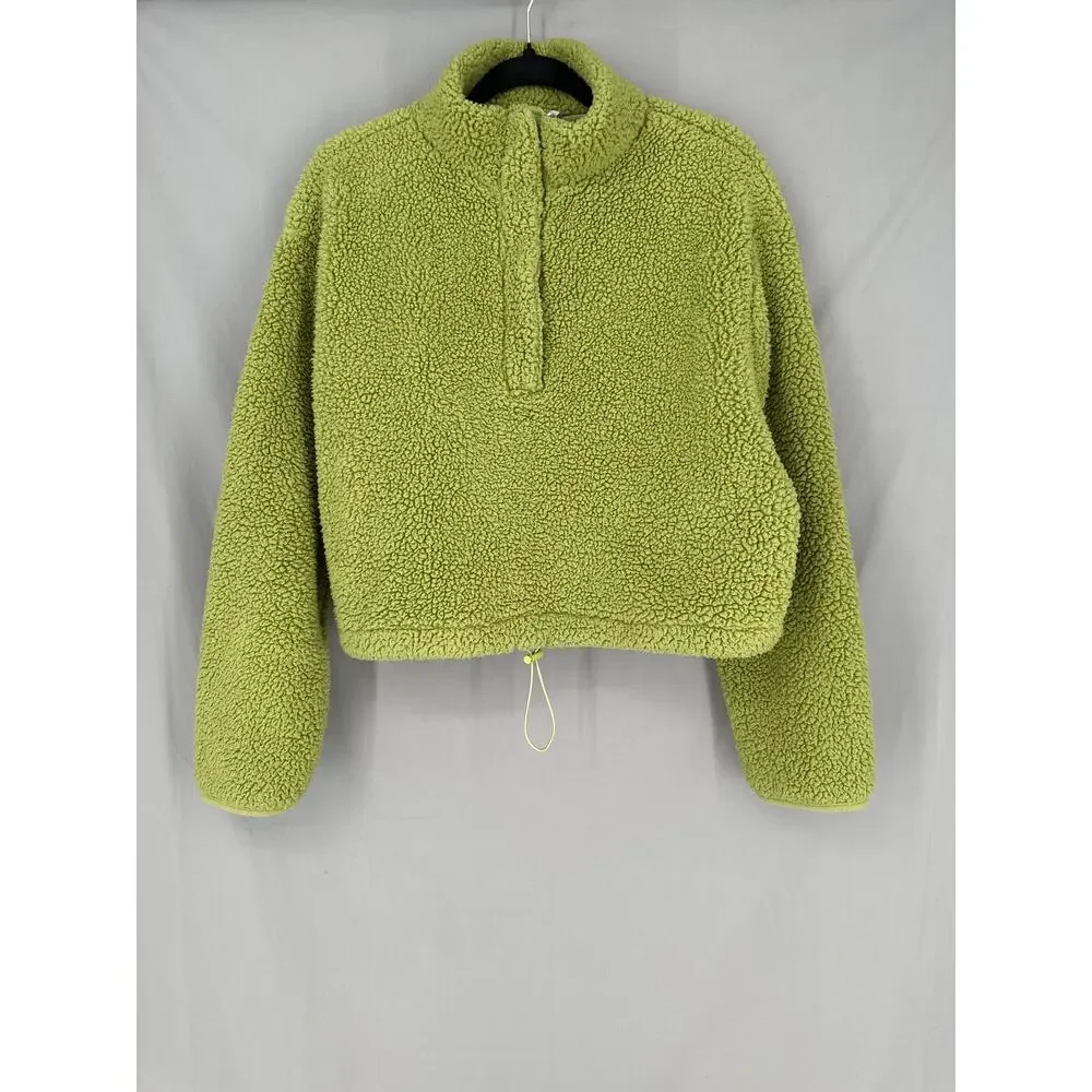 Double Zero Jacket Womens Medium Green Fleece Snap Fuzzy Soft Cozy Warm - Picture 4 of 7
